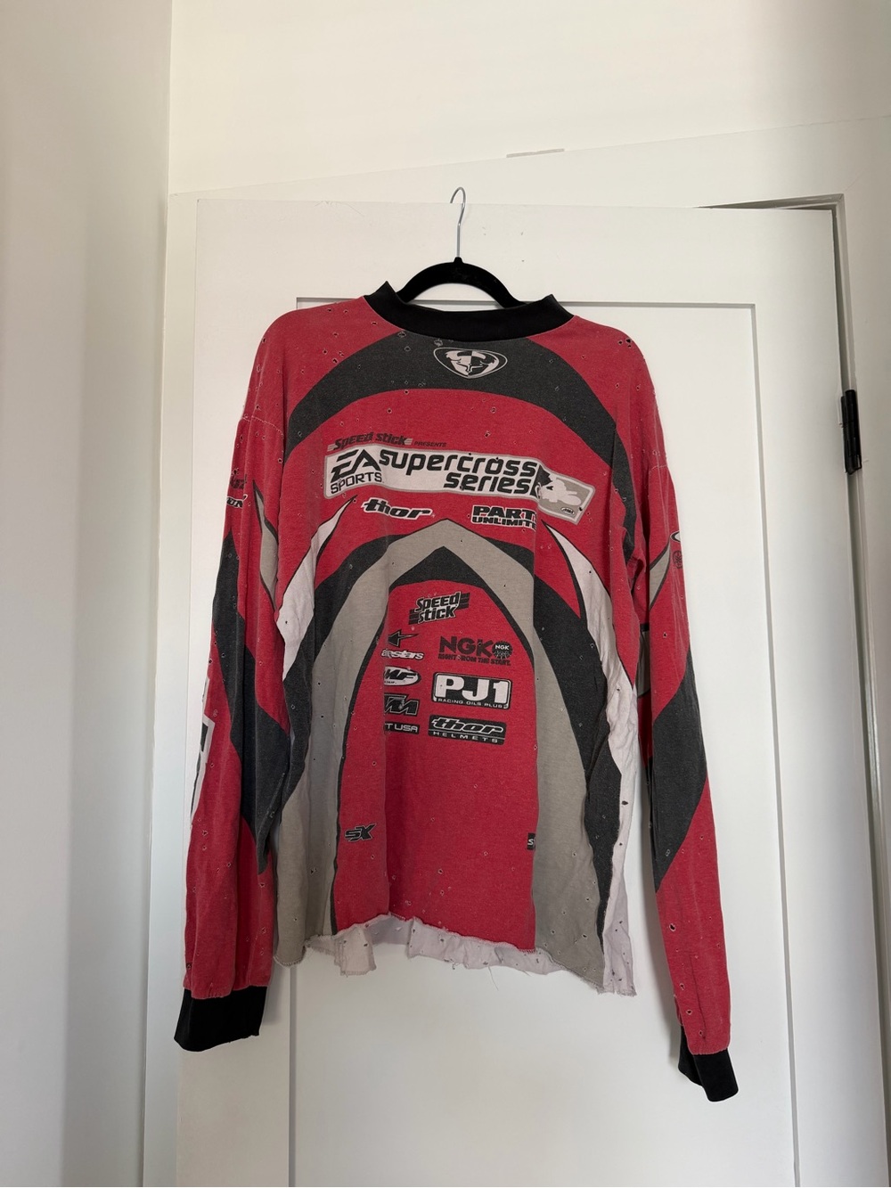 LF Red and Gray Supercross Series Graphic Long Sleeve Top